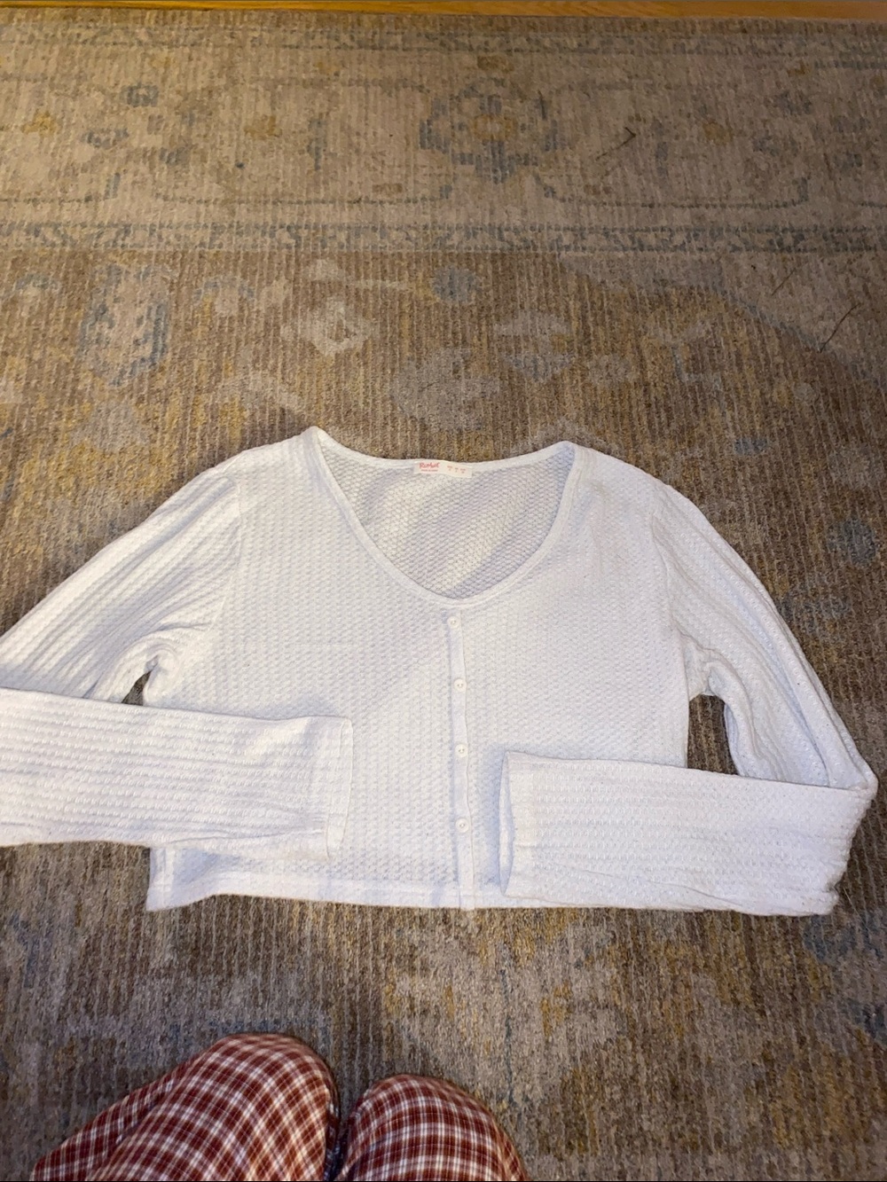 ROMWE White Knit Button-Front Cropped Cardigan